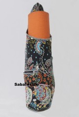 Blue Paisley Jhola Tote Bags, Quilted Yoga Mat Bag Indian Handblock Yoga Mat Bag