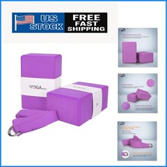 Durable Yoga Blocks 2 Pack with Strap – Perfect for Meditation & All Yoga Styles