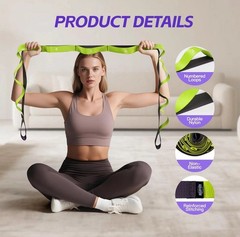 Stretching Strap with Loops – Non Elastic Yoga Straps for Physical Therapy Du…