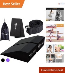 Yoga Wedge Blocks Pair Calf Stretcher Support Fitness Pilates Gym Bag