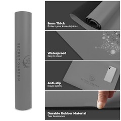 Secret Garden Blossom Yoga Mat _ PU leather &Natural Rubber Mat (5mm Thickness)