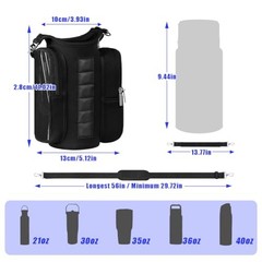 Magnetic Water Bottle Holder, Gym Bottle Carrier with Phone Pouch | Neoprene