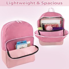 15 Inch Backpack for Girls, Preschool, Elementary & Middle School Pink