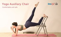 INNOLIFE Yoga Auxiliary Chair with Lumbar Back Support Foldable Balance Training