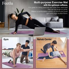 Extra Thick Exercise Yoga Mat with Strap – 2/5 Inch (10MM), Non-Slip Workout …