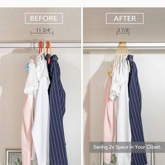 Premium Velvet Pants Hangers with Adjustable Clips (Pack of 20-Pack Ivory/Gold