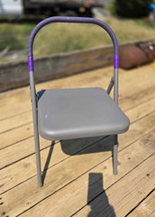 Pune Folding Metal Yoga Chair with Fabric-Wrapped Top Bar Support