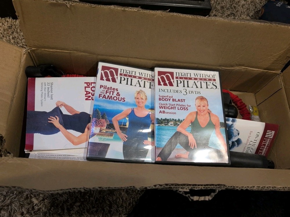 Mari Winsor Slimming Pilates Kit Weights Resistance DVD’S