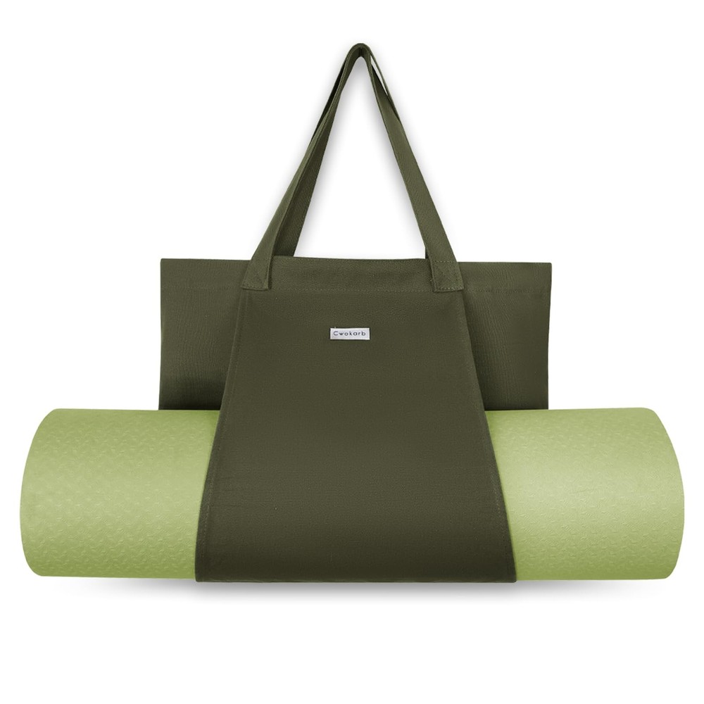 Yoga Mat Bag for , Canvas Yoga Tote with Mat Carrier Pocket, Wet/Dry Pocket, …