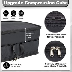 Extra Large Compression Packing Cubes for Travel Essentials, 2 Pack Expandabl…