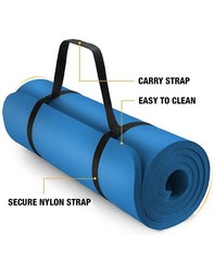 Exercise Yoga Mat WCarry Strap – Gym Pilates Meditation Fitness