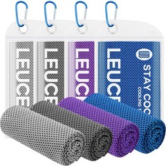 Leuceiy 4 Pack Cooling 40 inches x 12 inches, Grey/Dark Grey/Purple/Dark Blue