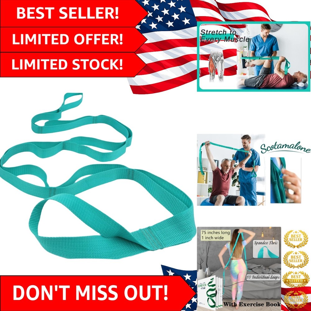 Durable Yoga Stretching Strap with 10 Loops – Perfect for Home & Gym Workouts