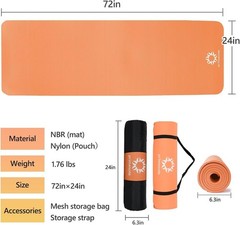 Primasol Yoga Mat, 0.4 inch 10 mm, 0.6 inch 15 mm, Thick Wide, Exercise Mat, …