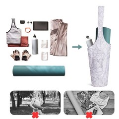 Yoga Mat Bag with Large Pocket, Adjustable Shoulder Strap for Accessories