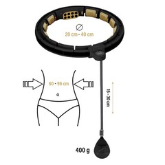 5908261681622 HHM13 NEW HULA HOP BLACK/GOLD Z MAGNESAMI I OBCIĄŻNIKIEM + LICZNIK