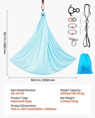Ergonomic Aerial Hammock 300lb Capacity Stress Relief Floatation