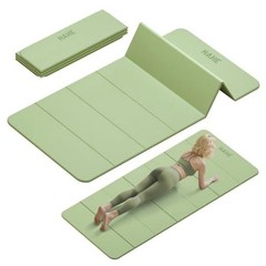 Foldable Yoga Mat,74″Lx32″Wx1/3″Thick,Folding Exercise Mat,Non-slip Wide Green