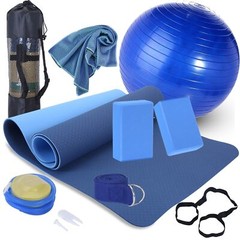 Yoga Beginners Kit Yoga Blocks 2 Pack Yoga Strap Yoga Ball Yoga Mat with Carr…