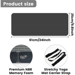 Yoga Knee Pad Cushion, 24 x 9.8 x 0.8 in Thick Mini Yoga Mat, Odor-Free NBR