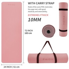 Yoga Mat Non Slip Anti-tear,extra thick-2/5 inch（10MM）High Resiliency Profess…