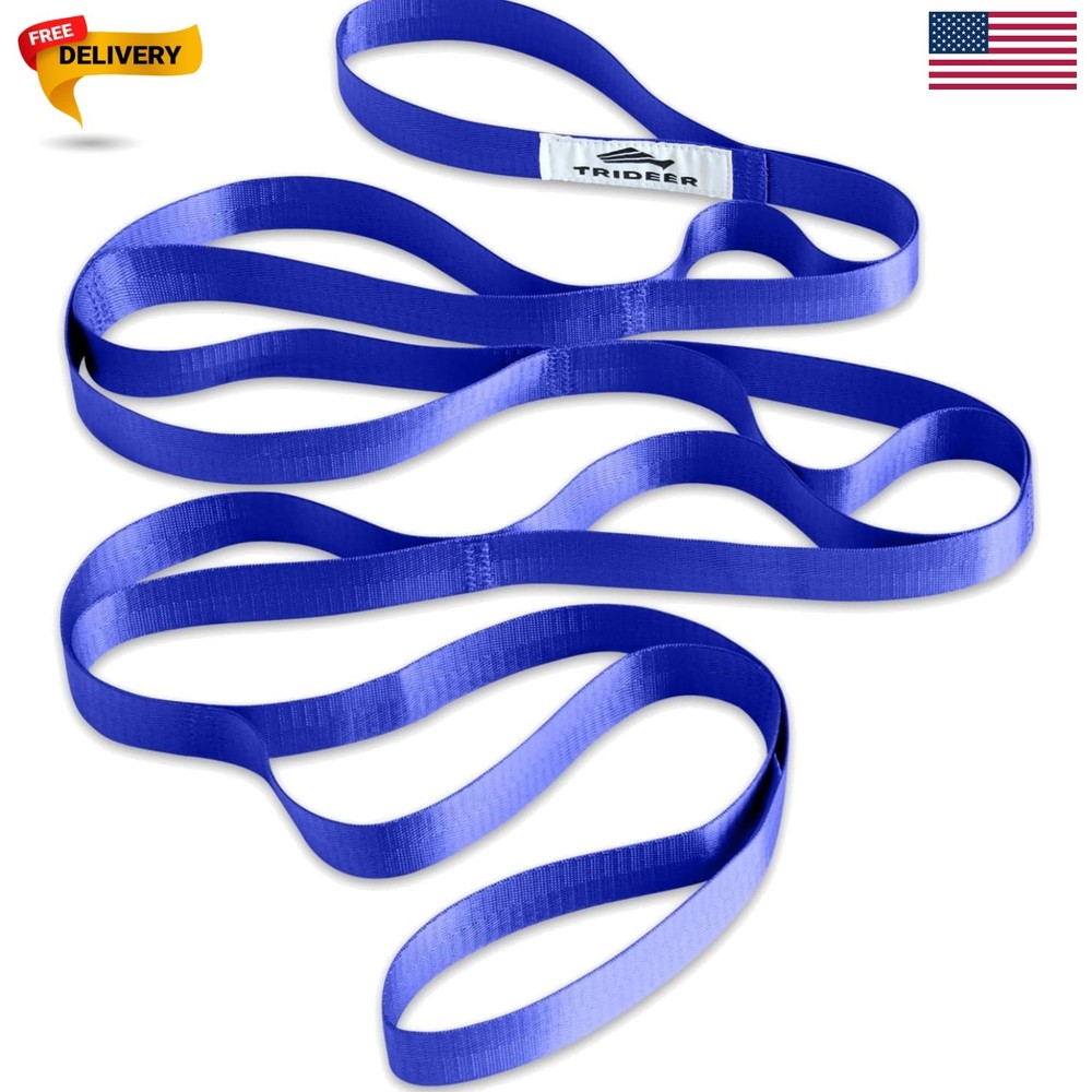 Non-Elastic Stretching Strap with Loops for Physical Therapy & Rehab, Knee Hi…