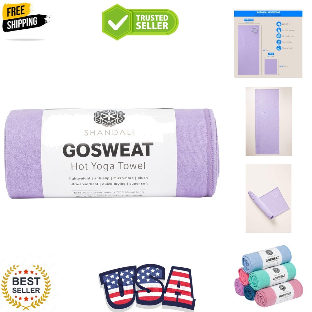 GoSweat Non-Slip Hot Yoga Towel with Super-Absorbent Soft Suede Microfiber in…