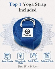 Tumaz Yoga Bolster Set – Rectangular 27.6″ x 9.8″ x 5″, Classic Blue