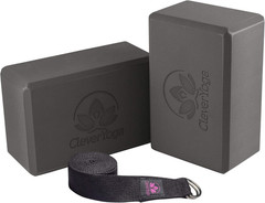 Blocks & Strap – Lighweight Foam Yoga Blocks 2 Pack with 8Ft Cotton Yoga Strap S