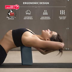 Yoga Blocks 2 Pcs, 9″x6″x3″ Brick Foam EVA Block Large, Grey