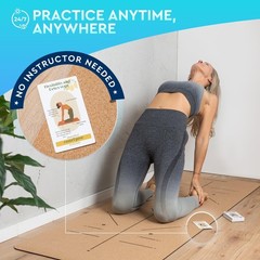 Natural Cork Yoga Mat with Alignment Lines and 55 Instructional Cards in 7 Th…