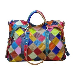 Women’s Multicolor Tote Handbag Genuine Leather Random Color Hobo Shoulder Pu…