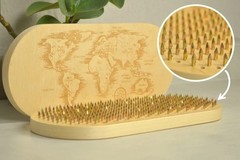 Sadhu Board “World Map” Yellow Galvanized Nails 10 mm/0.4 inch