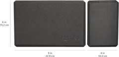 Amazon Basics Non-Slip Yoga Blocks, Set of 2, Deepen Poses, 4″ X 9″ X 6″, Black