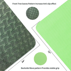 Yoga Mat 72 X 24” Exercise Mats 8Mm TPE Non-Slip Extra Thick High-Density Eco F