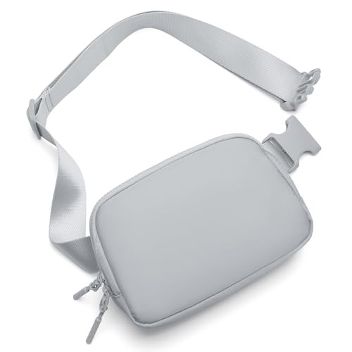 Belt Bag Fanny Pack Crossbody Bags for Women Two-Way Zip Closure Fashion Grey