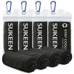 Sukeen [4 Pack Cooling Towel (40″x12″), Soft Breathable Chilly Microfiber Tow…