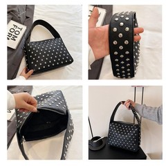 Studded Purses Y2k Shoulder Bag 90s Punk Women Small Shouder Purse Vegan Leat…