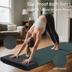 1/2 Inch 70″x24″ Foldable TPE Yoga Mat, Thick Non Slip Pilates Mat