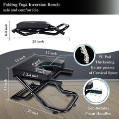 Black Yoga Headstand Bench Upside Down Chair for Balance Training Exercise US