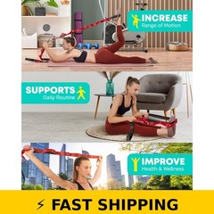 CTRL Sports Stretching Strap with Loops – Non Elastic Yoga Strap