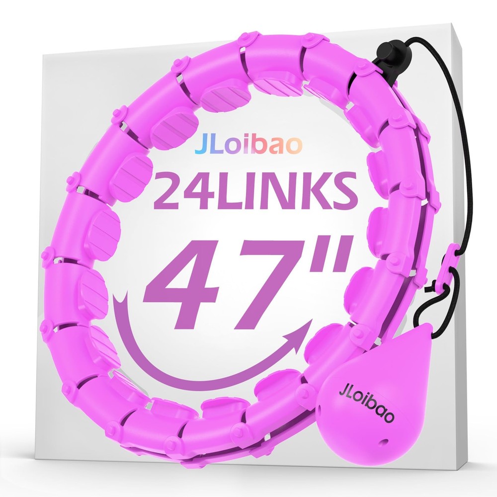 Weighted Hula Circle with 24 Links for Adults Weight Loss, Infinity Fitness H…