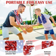 Hosuly 50 Pack 4Th Of July Cooling Towel Bulk Patriotic Style Ice Towel