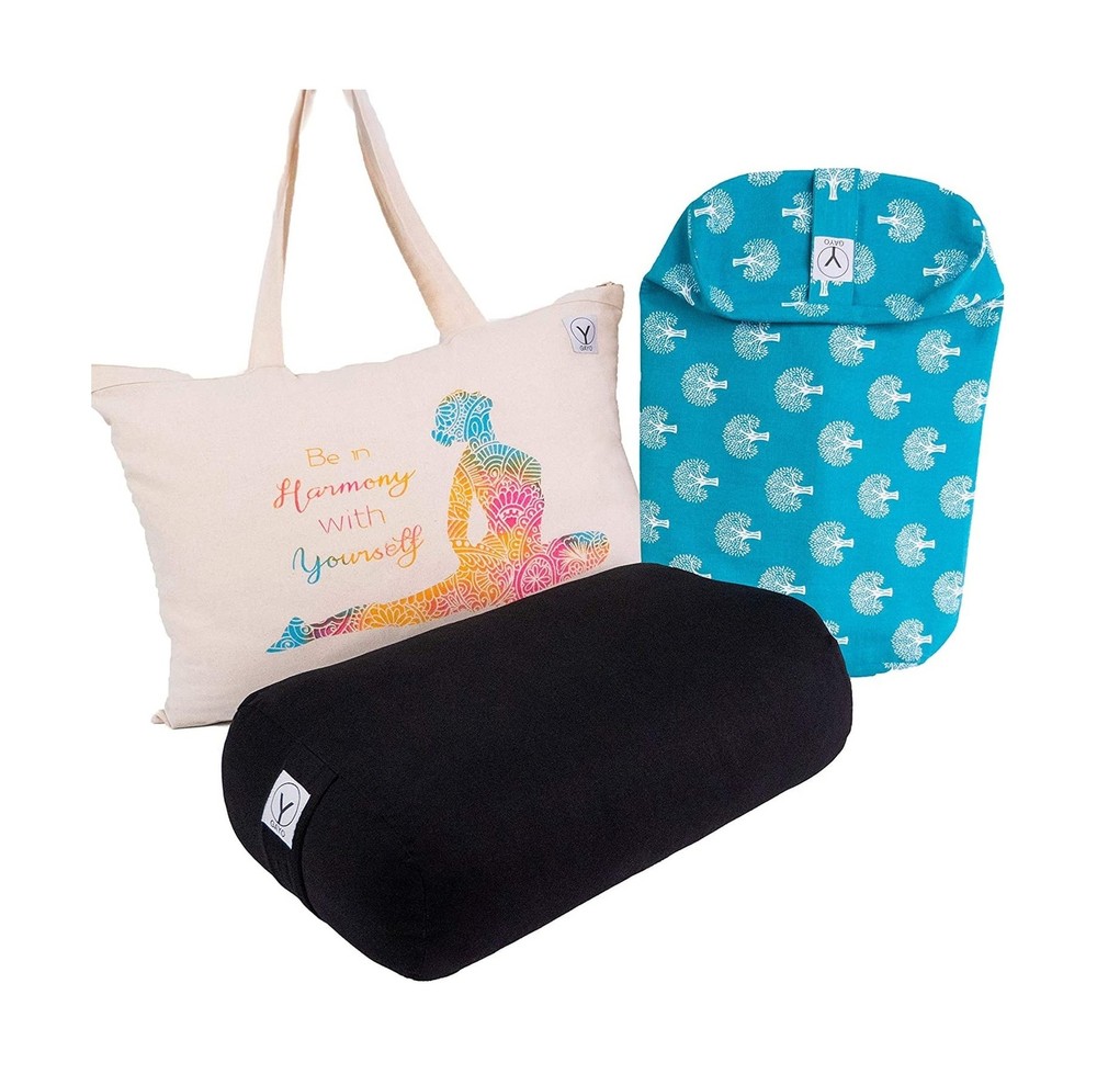 GAYO Yoga Bolster for Restorative Yoga- Made with 100% Cotton, Yoga Pillow Se…