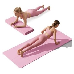 Foldable Yoga Mat Non Slip, Pilates Fitness Mats, 72″ x 24″ Extra 0.24″ Pink