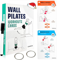Wall Pilates Workouts for Women-58 Exercise Cards with Pilates Mat Workout Postu