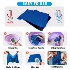 AWOWZ 10 Pack Cooling Towels, Soft Breathable Sweat Ice 10 Pack, Assorted