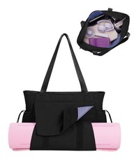 Yoga Mat Bag Tote Yoga Gym Bags For Women Men with Water Resistant Hook-and-l…