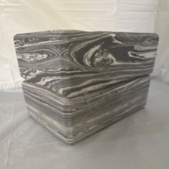 Set of 2 Marble Pattern Yoga Blocks EVA Foam Gray White Black