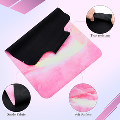 Pilates Reformer Mat Set, Non-Slip Microsuede, Rubber Backing, 38″x22″, Pink/Pur